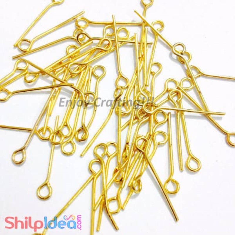 Eye Pins 20mm - Golden - Pack of 50